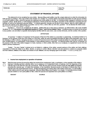 Statement of Financial Affairs