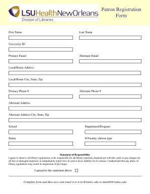 Patron Registration Form