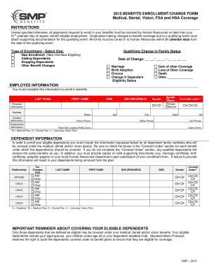 2015 Benefits Enrollment Form