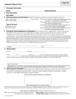 JPMorgan Automatic Deposit Form