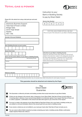 Direct Debit Instruction Form