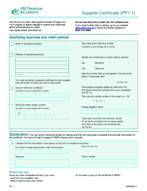 UK Climate Change Levy Relief Certificate