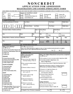 Non Credit Application for Admission
