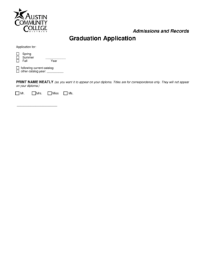 Graduation Application Form