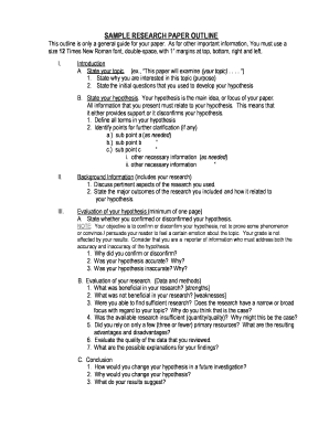 Research Paper Outline Template