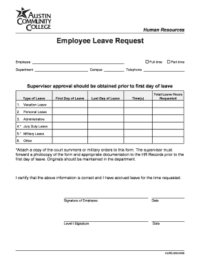 Employee Leave Request Form
