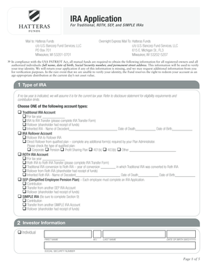 IRA Application Form