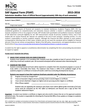 SAP Appeal Form