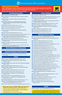 GFOA Desktop Seminar Recordings Order Form