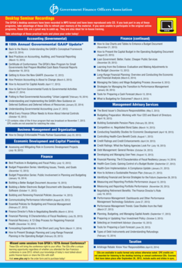 GFOA Desktop Seminar Recordings Order Form