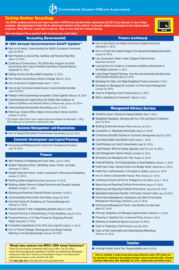 GFOA Desktop Seminar Recordings Order Form
