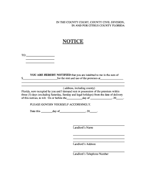 Florida Eviction Notice