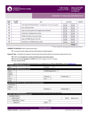 Consent to Release Information Form