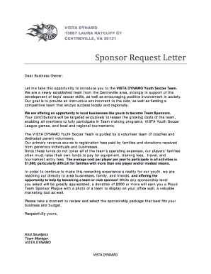 sponsor request letter