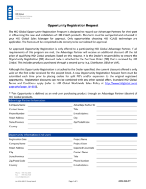 HID Global Opportunity Registration Request