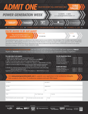 Power Generation Week Exhibit Hall Admission Ticket