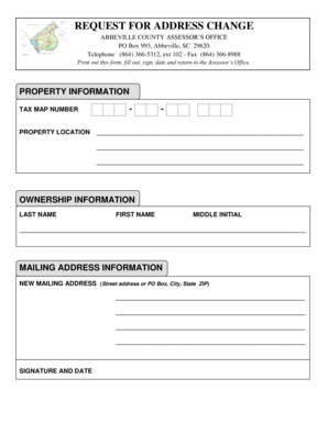Request for Address Change