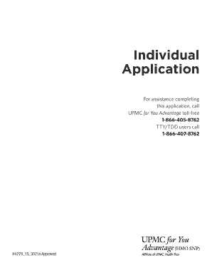 UPMC for You Advantage Individual Enrollment Application