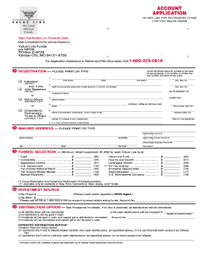 Value Line Mutual Fund Application