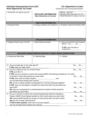 Individual Characteristics Form (ICF)