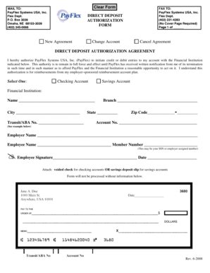 Direct Deposit Authorization Agreement