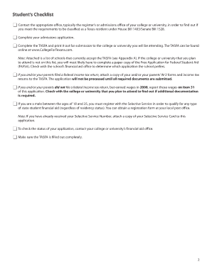 Texas Application for State Financial Aid