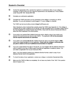 Texas Application for State Financial Aid