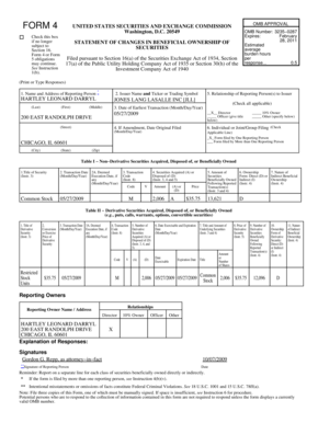 Form 4 Statement of Changes in Beneficial Ownership