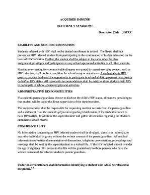 HIV Policy and Authorization Form