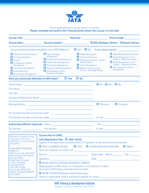 IATA Training Course Registration Form