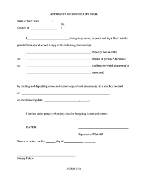 Affidavit of Service by Mail
