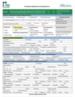 TRS-ActiveCare Enrollment Application Form
