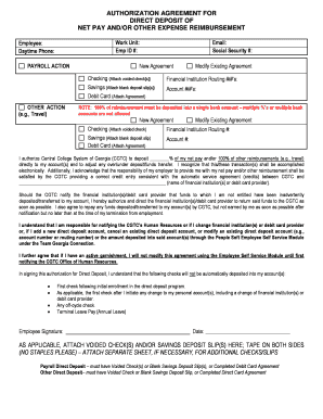 Authorization Agreement for Direct Deposit