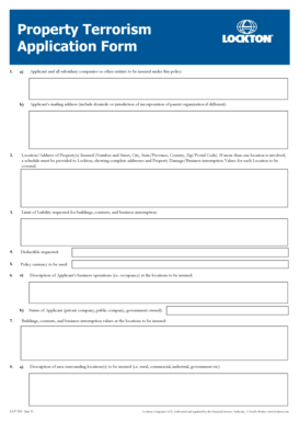 Property Terrorism Application Form