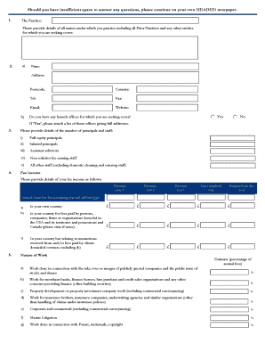 Solicitors Professional Indemnity 2013/14 Questionnaire