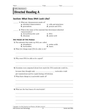 DNA Structure Worksheet