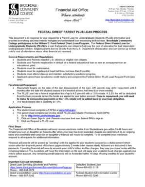 Federal Direct Parent PLUS Loan Request Form