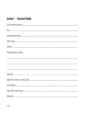 University Scholarship Application Form