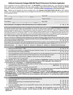 California Community Colleges Board Of Governors Fee Waiver Application