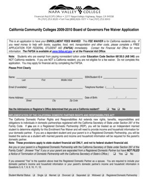 California Community Colleges Board of Governors Fee Waiver Application