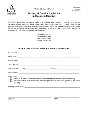 Pesticide Application Notification Request