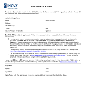 FCOI Assurance Form