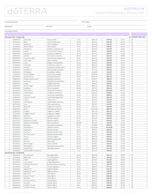 Australia Local Wholesale Price List