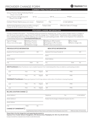Provider Change Form