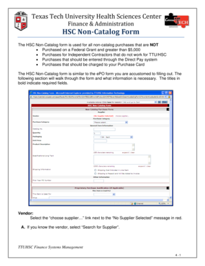 Texas Tech University Non-Catalog Purchase Form
