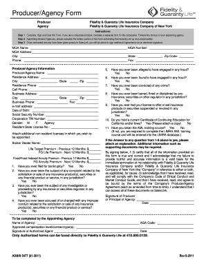 Fidelity & Guaranty Life Agent Appointment Form