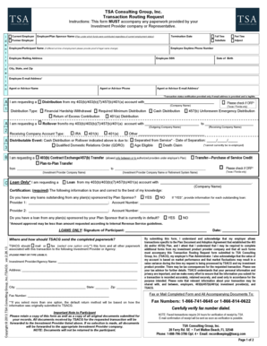 Transaction Routing Request Form