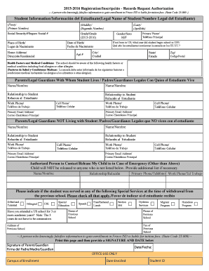 Student Records Request Authorization