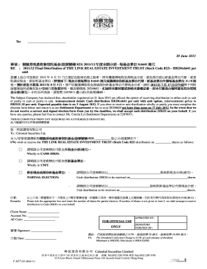 The Link REIT Distribution Election Form