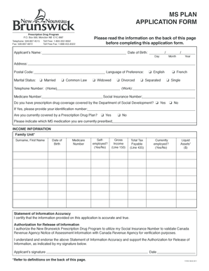 MS Plan Application Form